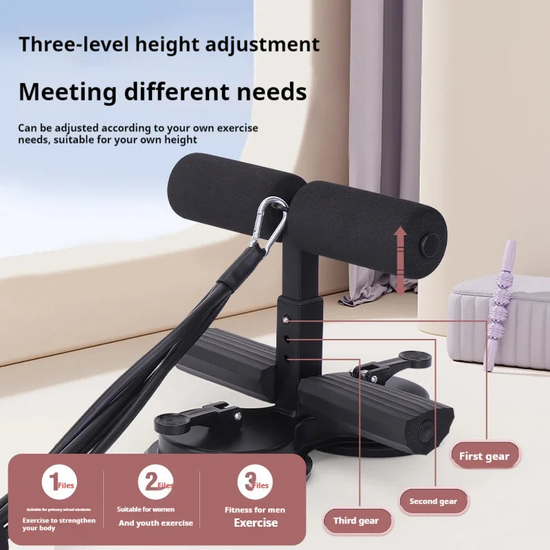 Gray Ab Training Auxiliary Device, Ab Trainer Auxiliary Machine with Bands, Multi-Functional Adjustable Ab Trainer Equipment, Ab Trainer Auxiliary Equipment for Home & Gym