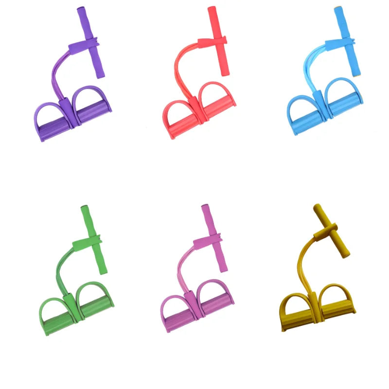 Multifunction Tension Rope, 6-Tube Elastic Yoga Pedal Puller Resistance Band, Natural Latex Tension Rope Fitness Equipment, for Abdomen/Waist/Arm/Leg Stretching Slimming Training