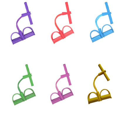 Multifunction Tension Rope, 6-Tube Elastic Yoga Pedal Puller Resistance Band, Natural Latex Tension Rope Fitness Equipment, for Abdomen/Waist/Arm/Leg Stretching Slimming Training